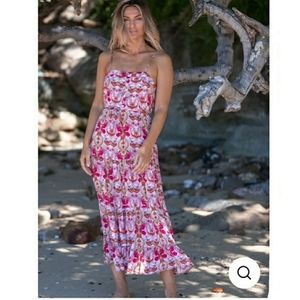 Paper Heart x Bella Boheme  Strappy Sumner Sundress Pink Multi Floral